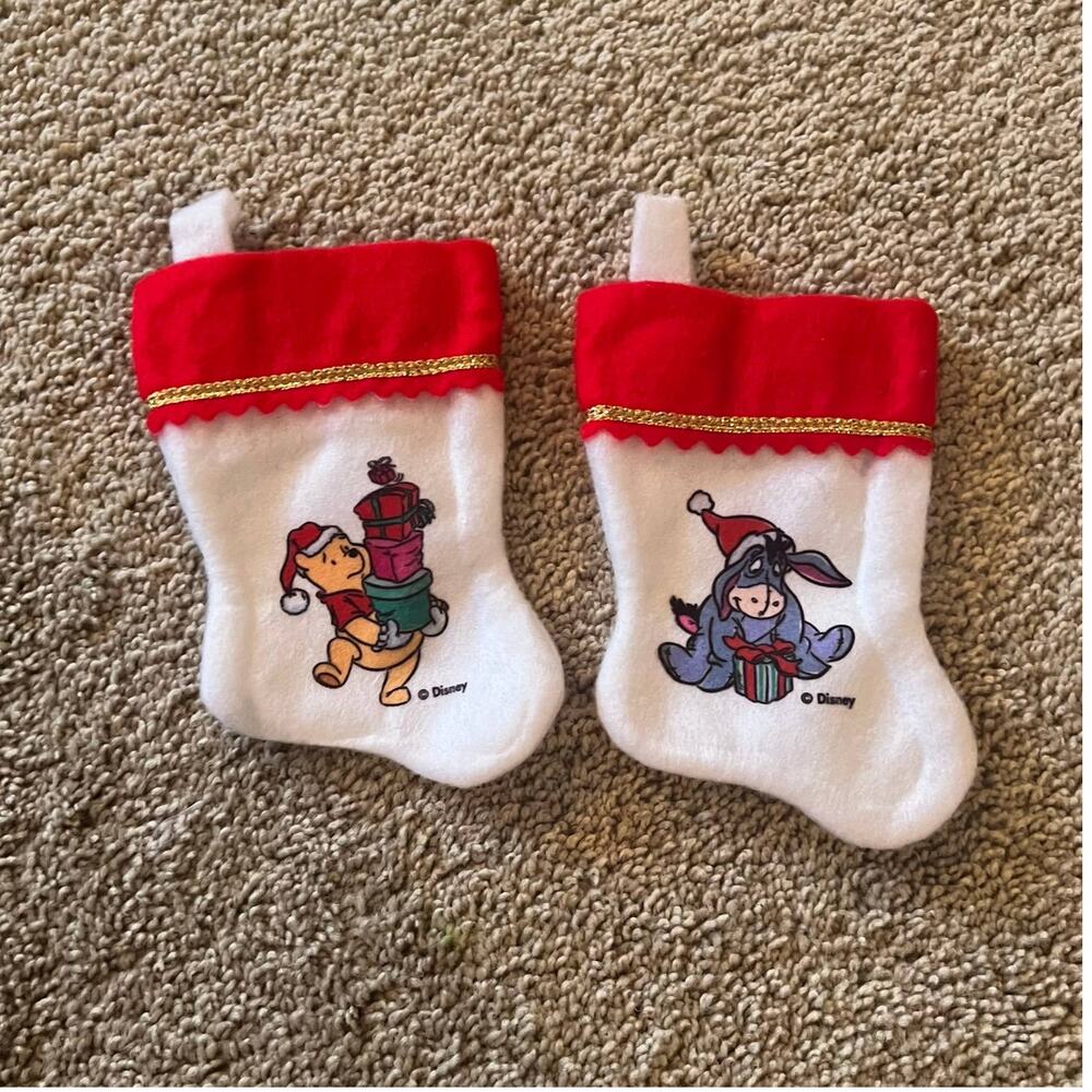 LOT of 2 Disney Miniature Winnie the Pooh & Eeyore Stockings